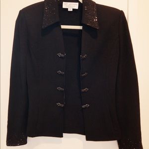 St John Evening Black Crystal Jacket sz 2